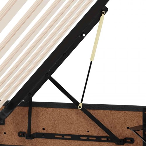 Seng med opbevaring og madras Sort 120 x 190 cm Polyester