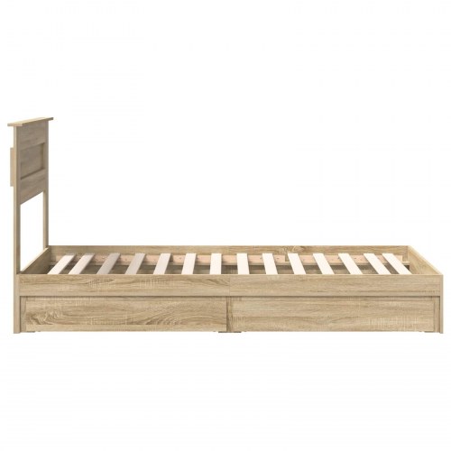 Sengestel med skuffe Sonoma eg 90 x 200 cm Konstrueret træ