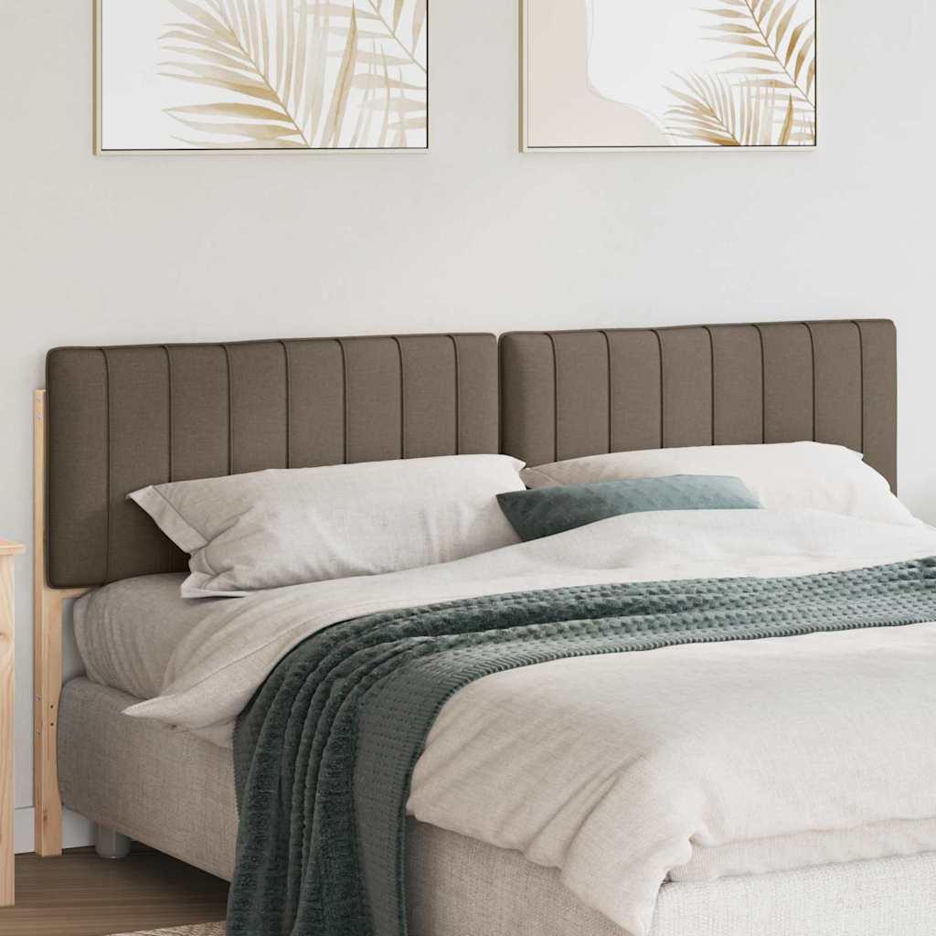 Polstret sengegavl - brun og taupe, 180 cm, massiv fyrretræ