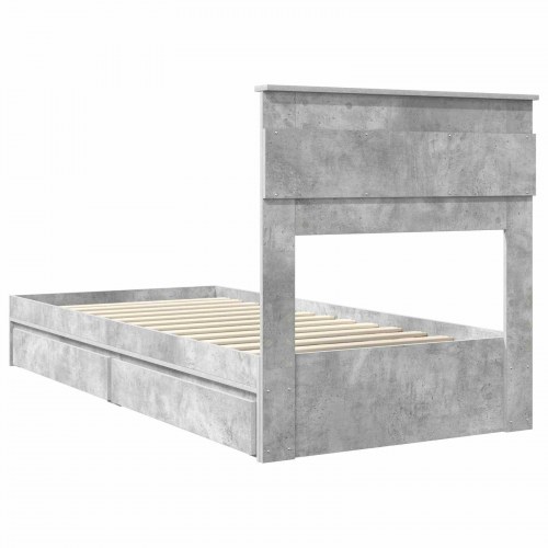 Sengestel med skuffe Beton Grå 100 x 200 cm Konstrueret træ