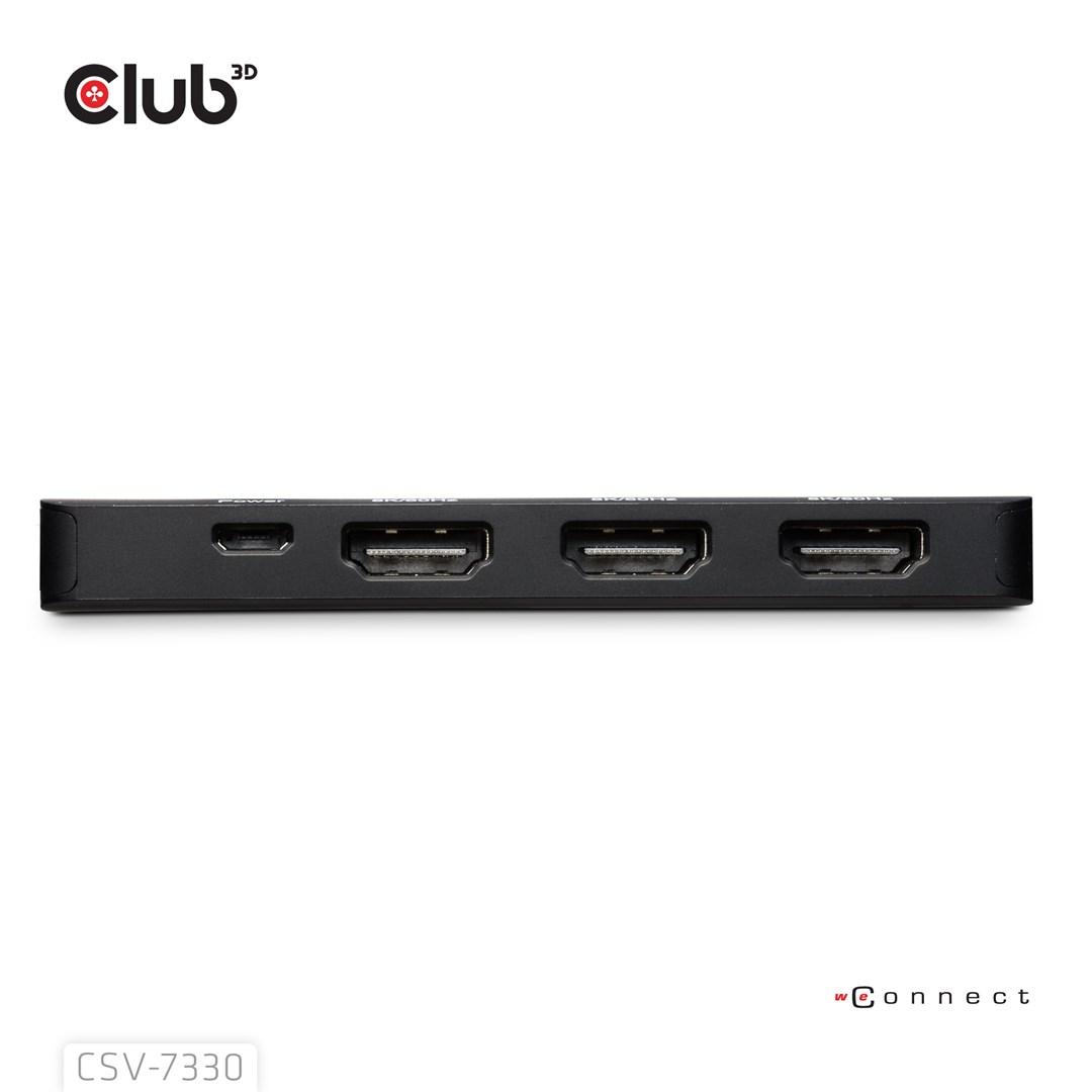 Club 3D - Videoadapter - DisplayPort han til HDMI, Micro-USB Type B (kun strøm) hun - 14 cm - 8K60 Hz support