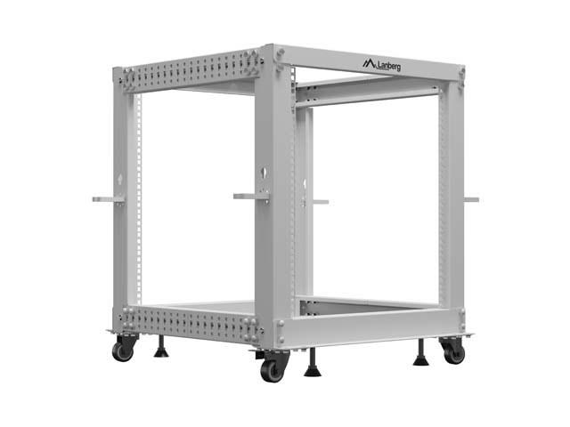 19" open rack - Lanberg 12U, 600×600-1100, grå