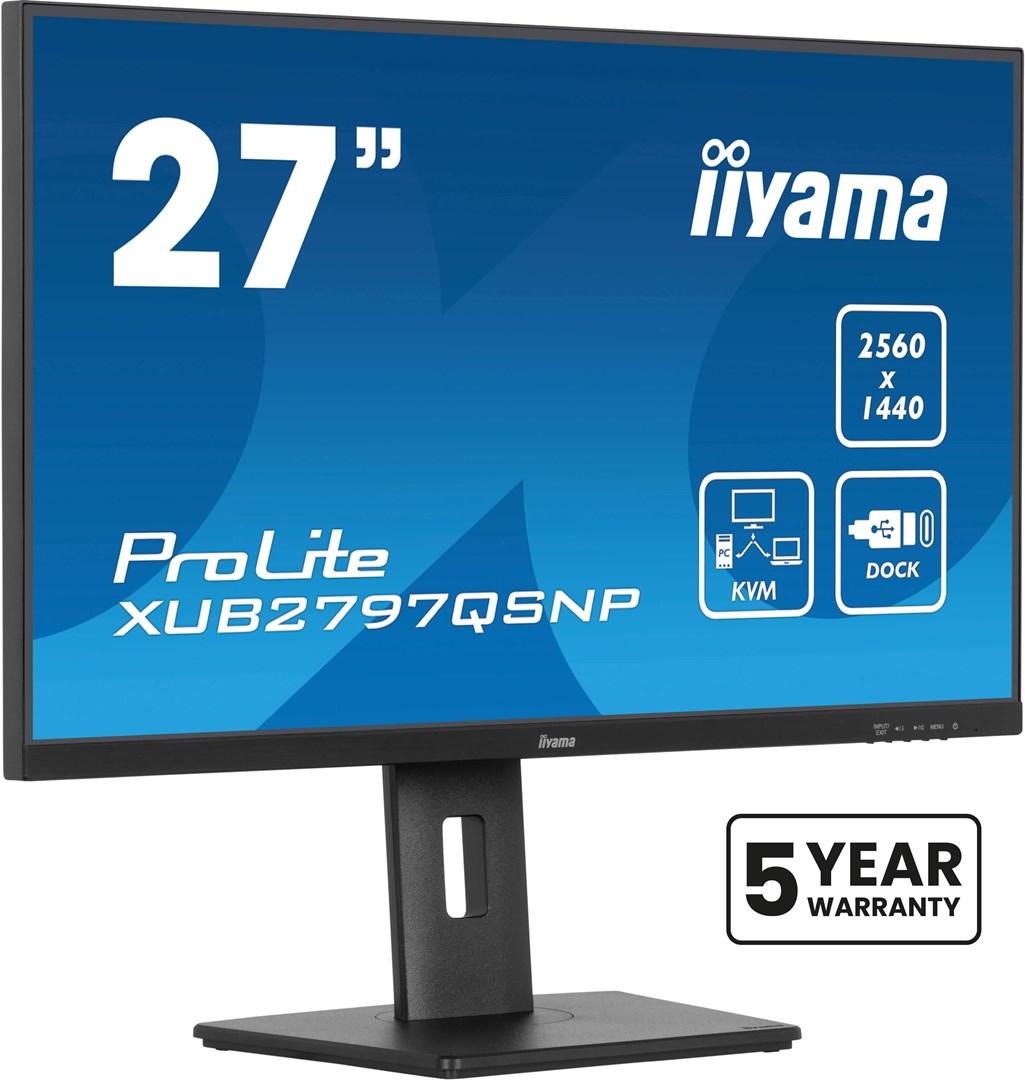 Skærm 27" iiyama ProLite XUB2797QSNP-B1 - QHD, IPS, 100 Hz, USB-C billede