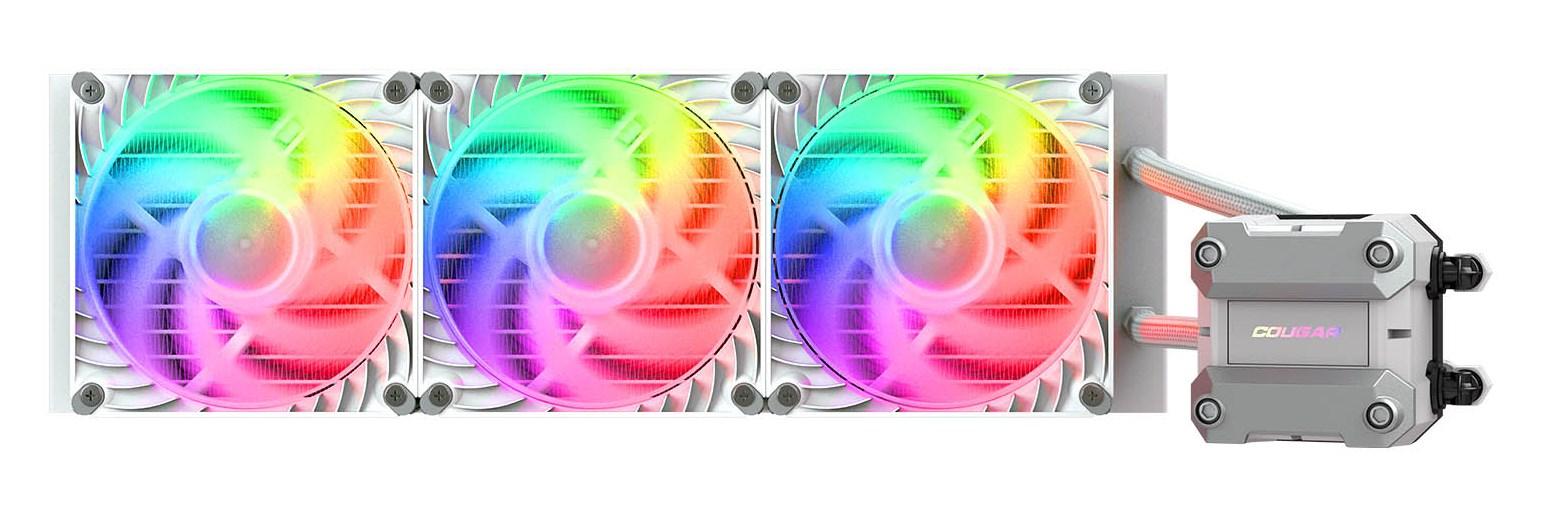 CPU vandkøler 360 mm – COUGAR hvid med 3x 120 mm ARGB