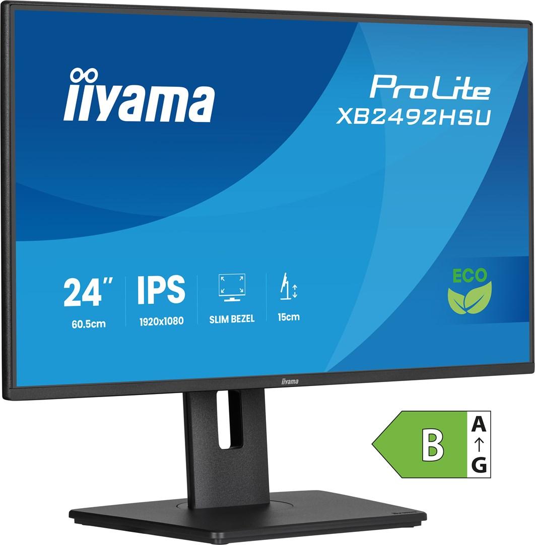Skærm 24" iiyama ProLite XB2492HSU - Full HD IPS, 120 Hz, sort billede