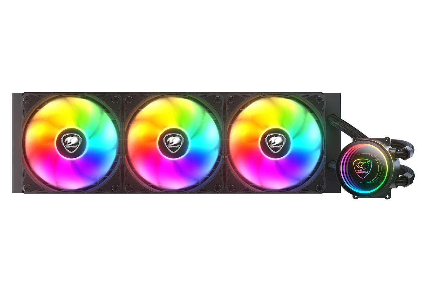 CPU vandkÃ¸ler 360 mm med ARGB - COUGAR Poseidon ELITE 360, 3Ã120 mm, sort
