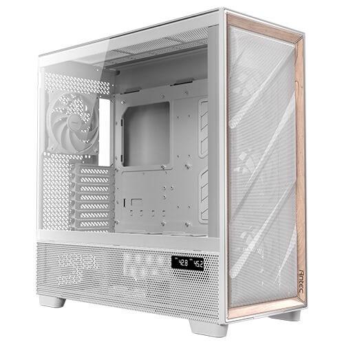 PC kabinet Antec FLUX PRO Full Tower - hvid med trædetaljer billede