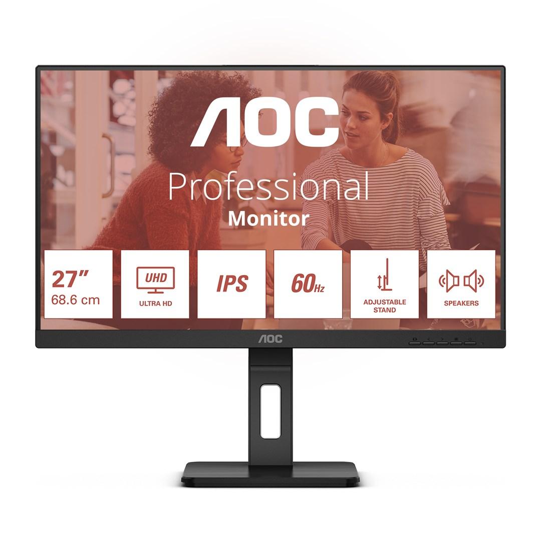 27" 4K skærm AOC U27E3UF IPS, 60 Hz, sort billede