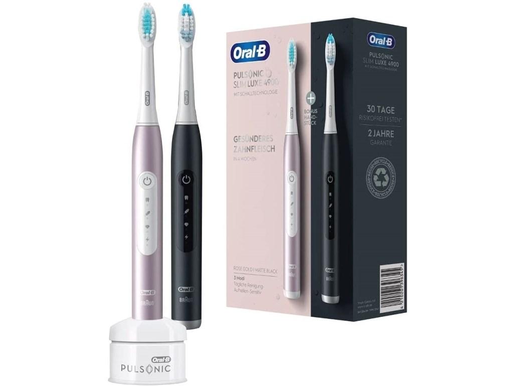 Oral-B Toothbrush 396345 / Pulsonic Slim Luxe 4900 Double pack Rose Gold, Black