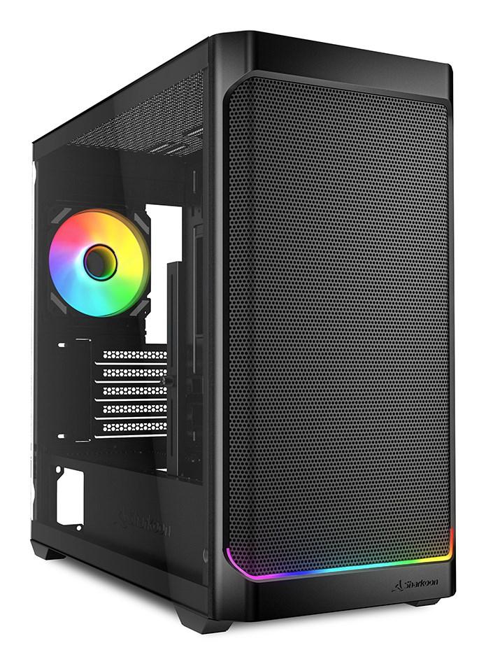 PC kabinet Sharkoon MK4W Micro Tower med RGB – sort