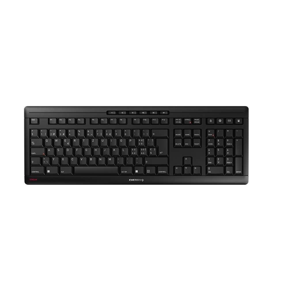 Tastatur Cherry Stream Wireless RF + USB, QWERTZ (Swiss), sort billede