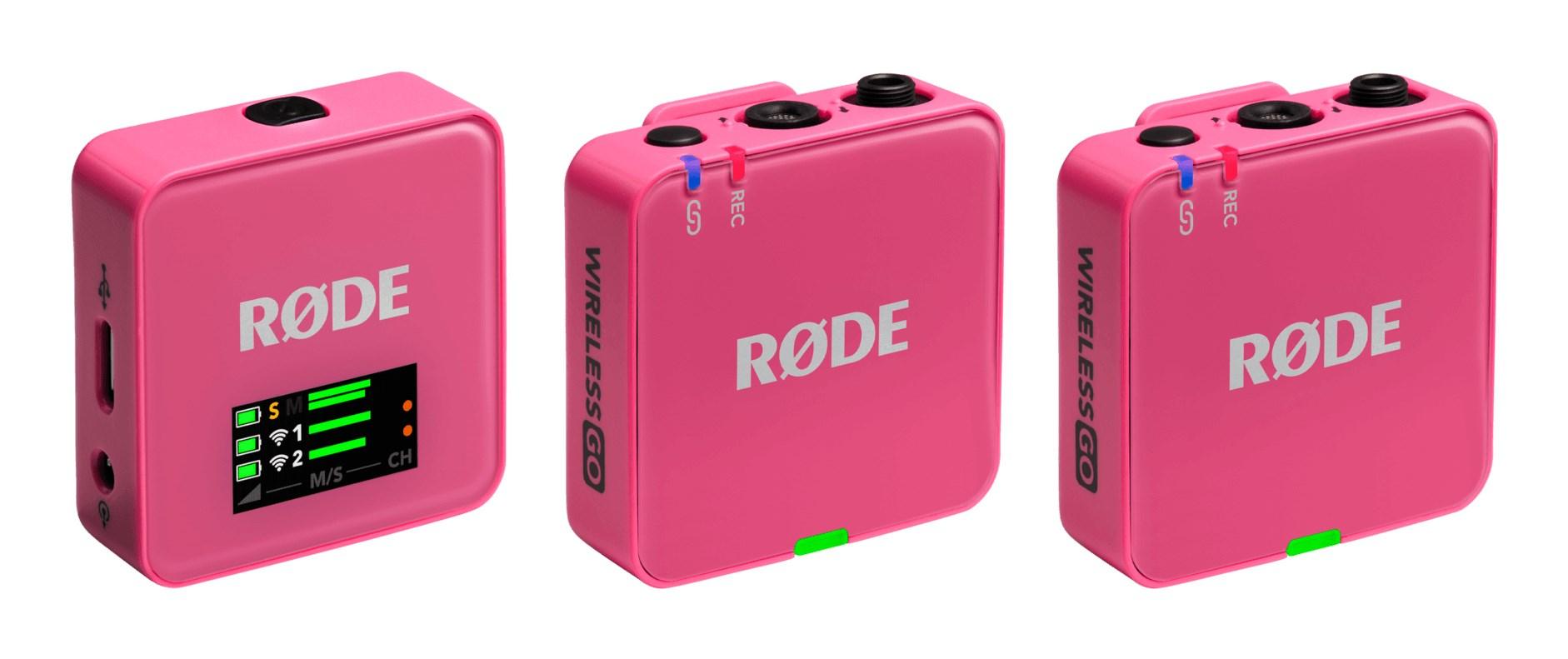 Trådløst mikrofon­sæt RØDE Wireless GO – pink (2 sendere, 1 modtager)
