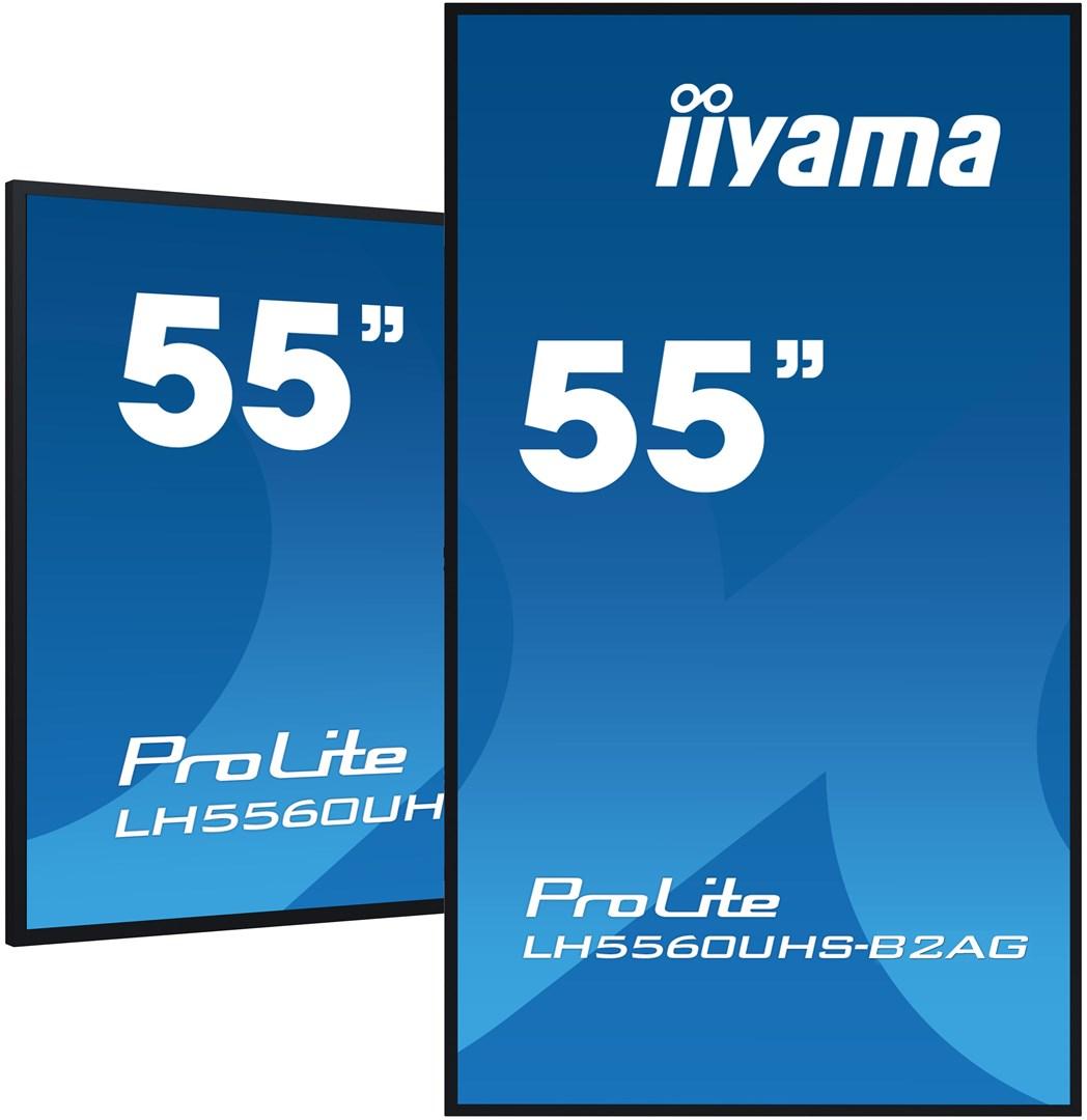 Digital skærm til skilte - iiyama ProLite LH5560UHS-B2AG 55" 4K, 500 cd/m², Android 11, Wi‑Fi, 24/7 billede