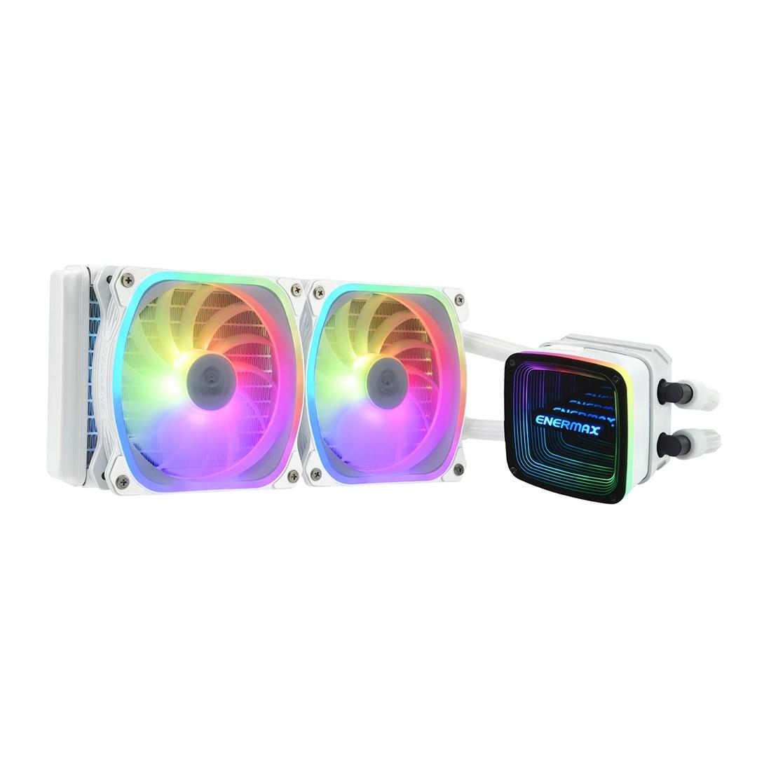 AIO vandkøling 240 mm – Enermax Aquafusion White, 2×120 mm ARGB billede
