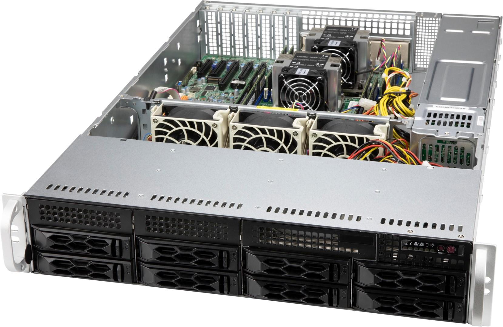 Serverkabinettet Supermicro CSE-LA25TQC-R609LP 2U rack - sort, 600 W billede