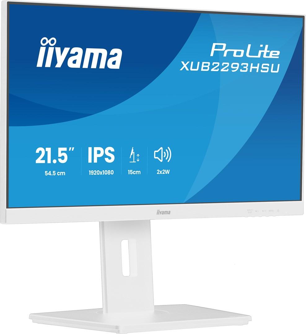 Skærm 21,5" iiyama ProLite XUB2293HSU-W7 - Full HD IPS, hvid billede