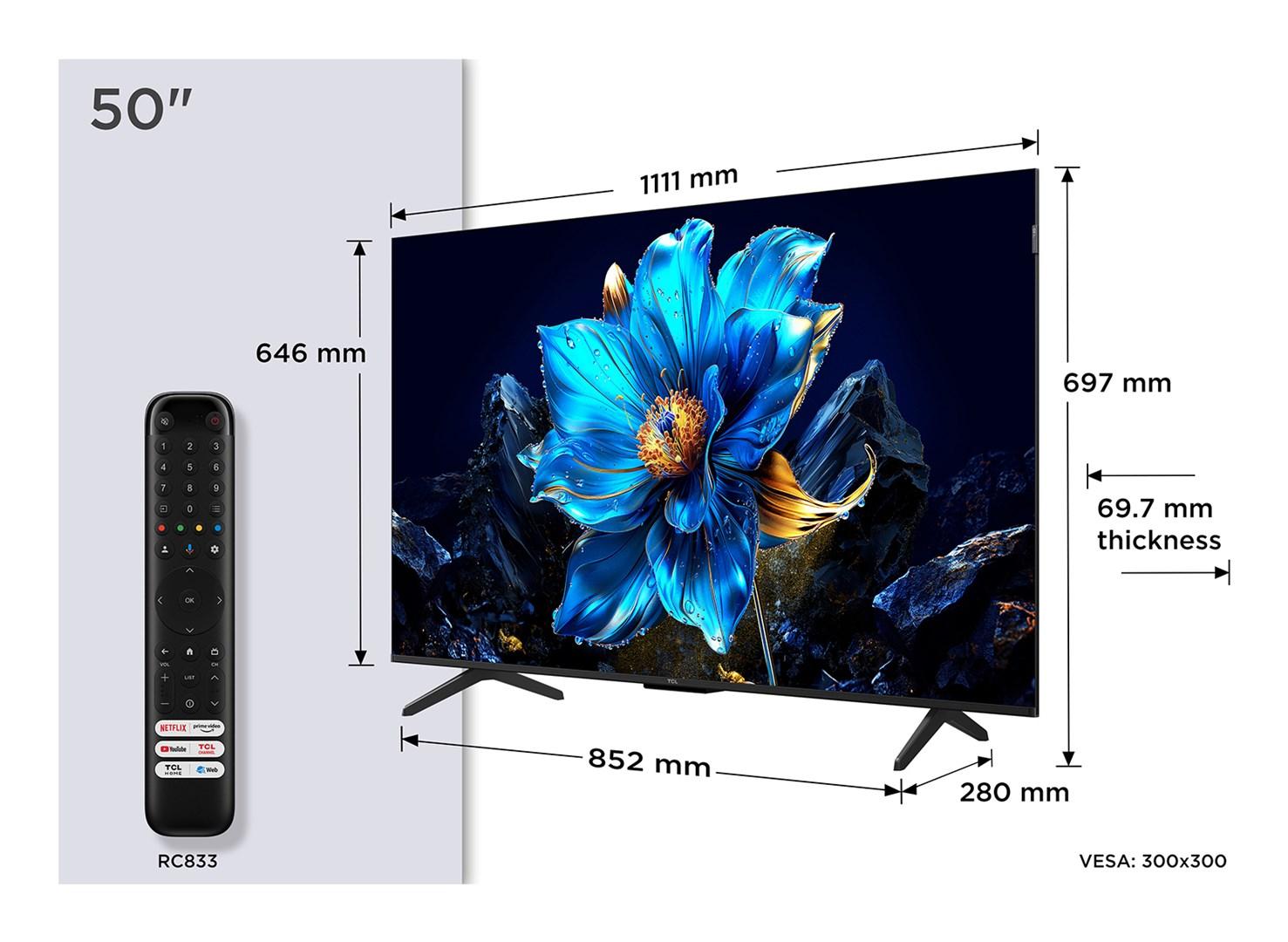 4K Smart TV TCL P7K 50" QLED (50P7K) - Google TV billede