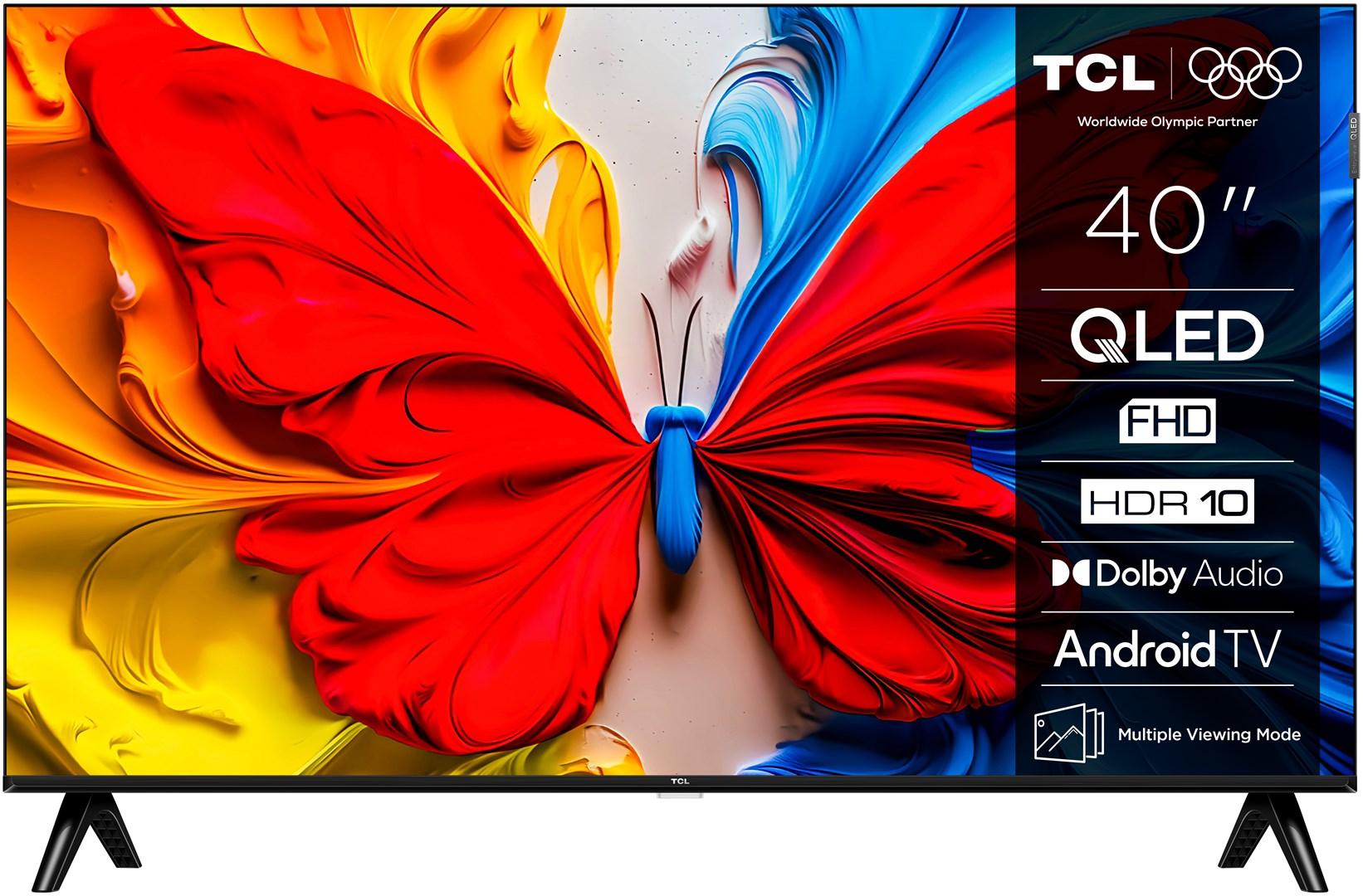 Smart TV TCL 40" QLED Full HD Android TV (sort) billede