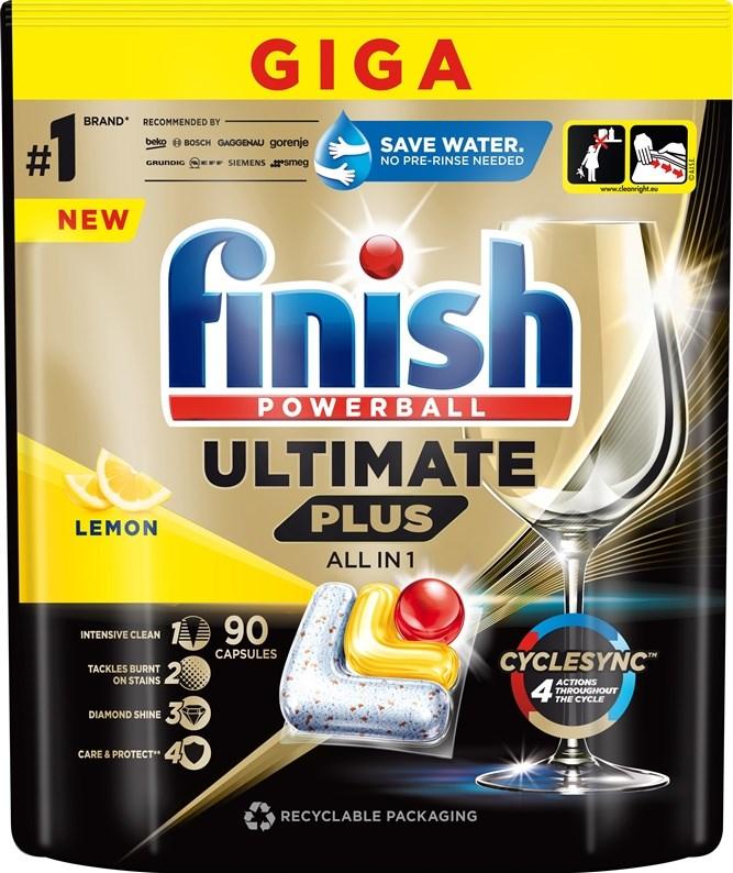 Opvasketabs finish Powerball Ultimate Plus Lemon – 90 stk.