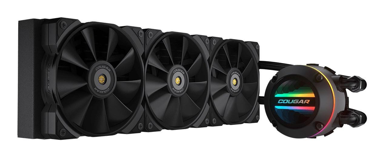 CPU vandkøler 360 mm – COUGAR POSEIDON-GT 360, sort, 3×120 mm RGB