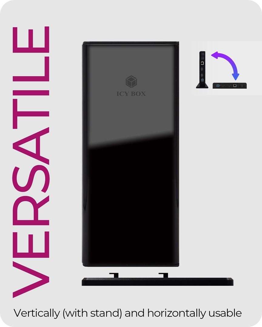 Dockingstation til laptop - ICY BOX IB-DK2251AC, USB 3.2 Gen 2 Type‑A, sort billede