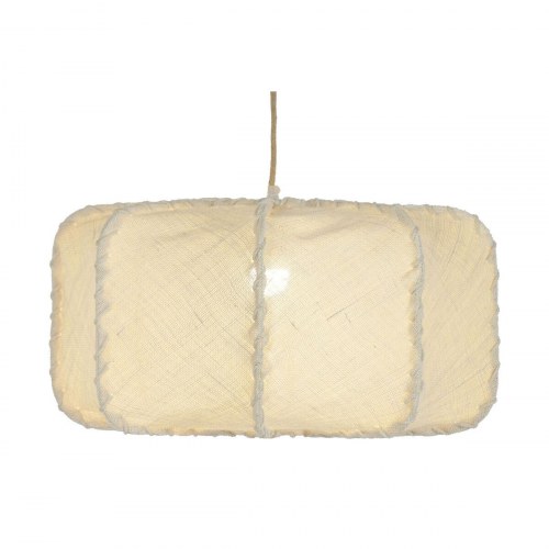 Loftlampe - beige jute, 60 W, 45 × 45 × 28 cm