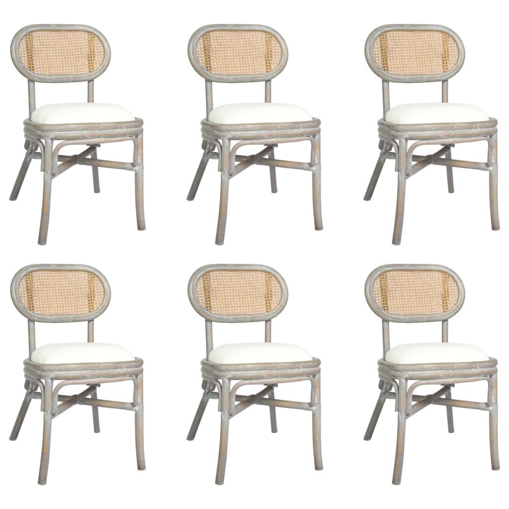 Spisebordsstole 6 stk. linned grå
