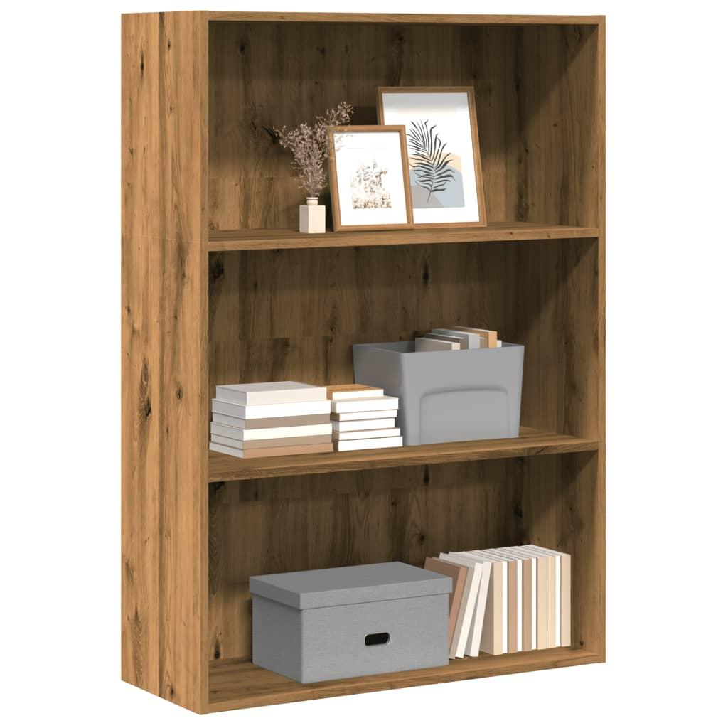 Bogreol 80x30x114 cm konstrueret trÃ¦ gammelt eg