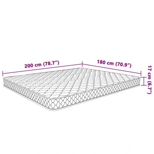 Madras Hvid 200 x 180 x 17 cm PU Skum