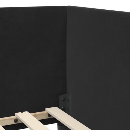 Hjørnesengramme 100 x 200 cm - sort fløjl