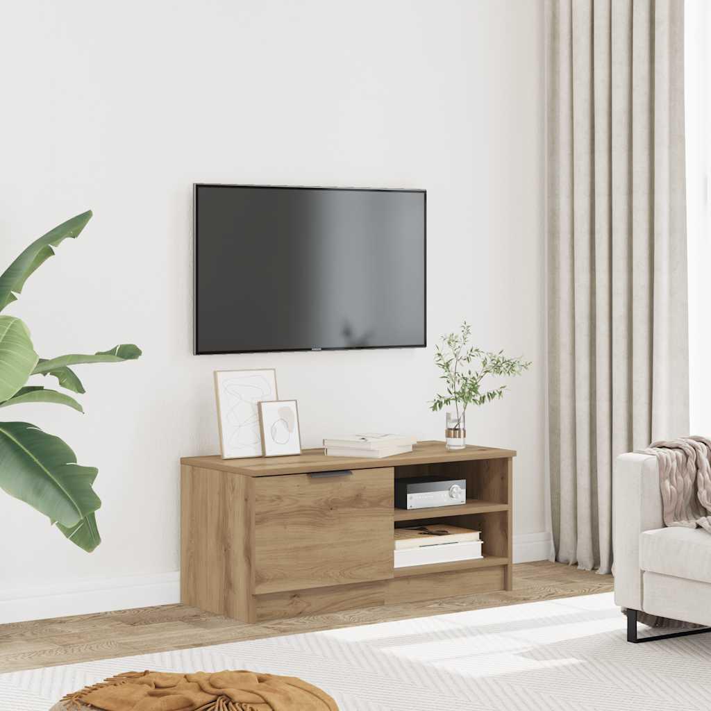 Tv-bord 80x35x36,5 cm konstrueret trÃ¦ kunsteg