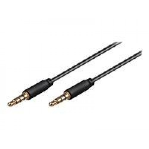 AUX lydkabel 3,5 mm 4-polet - Goobay - 50 cm - sort