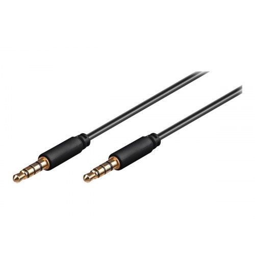 AUX lydkabel 3,5 mm 4-polet - Goobay - 50 cm - sort