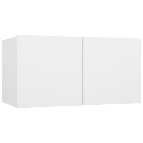 Tv-skabssæt 4 dele konstrueret træ hvid