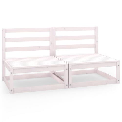 2-personers havesofa massivt fyrretræ hvid