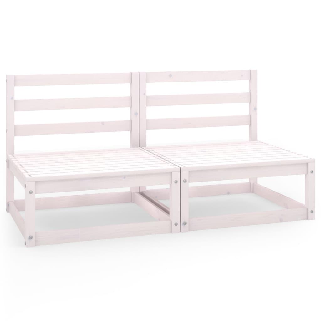 2-personers havesofa massivt fyrretræ hvid