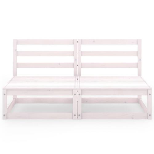 2-personers havesofa massivt fyrretræ hvid