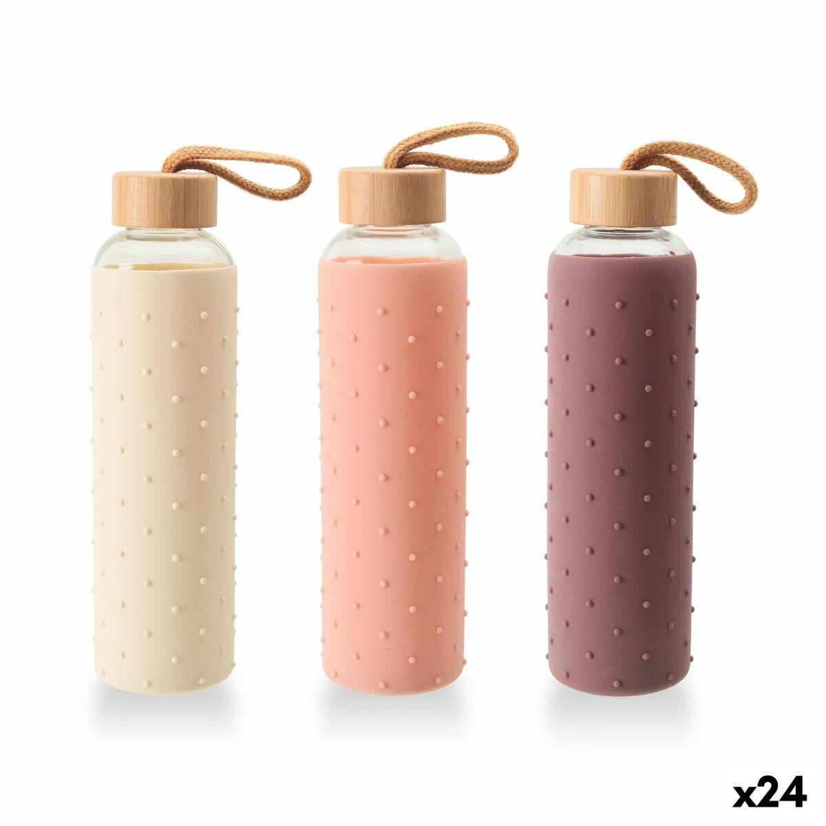 Vandflaske glas med silikone Bewinner 600 ml - 24 stk.