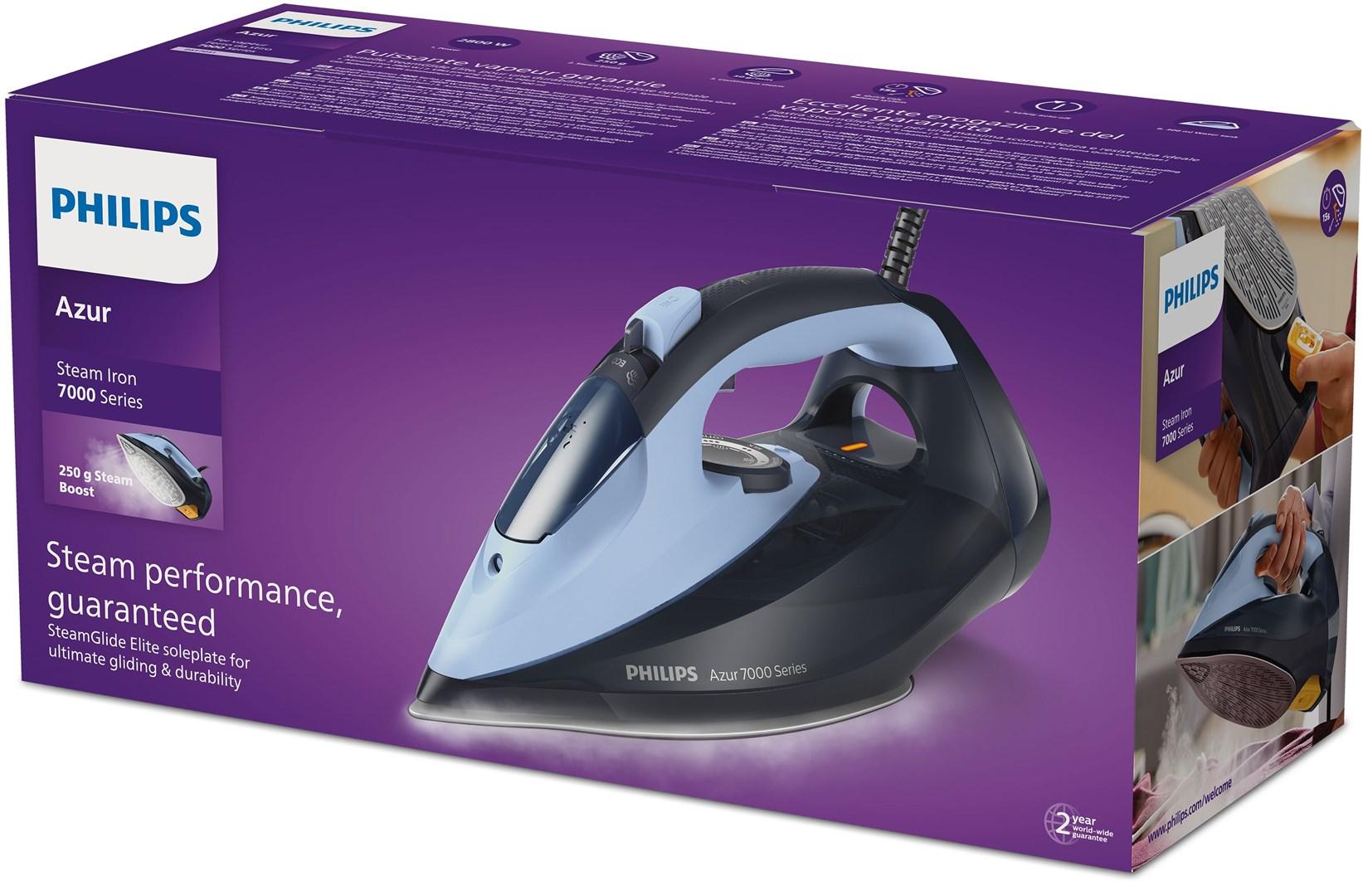 Dampstrygejern Philips Azur 7000 Series DST7041/20 - lyseblå/mørkeblå billede
