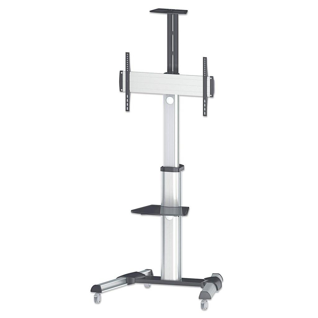 TV-vogn med gulvstativ – Manhattan, 37–70", sølv/sort, VESA 200×200 til 600×400, max 50 kg billede