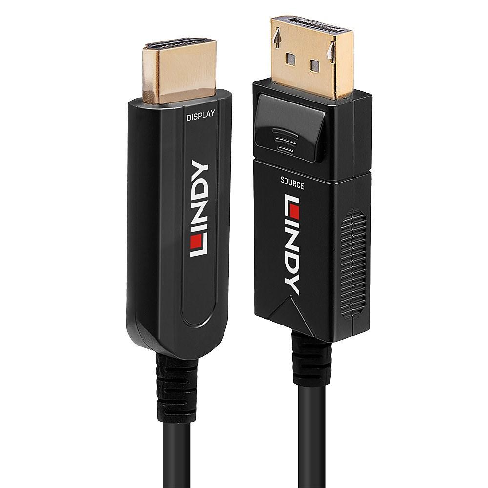 HDMI kabel – LINDY 30 m DisplayPort 1.2 til HDMI 2.0 fiberhybrid