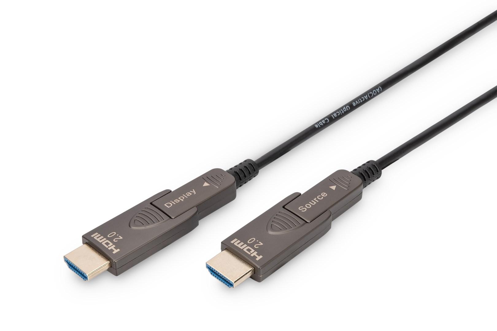 HDMI kabel 15 m - DIGITUS 4K AOC hybrid (aftageligt stik) billede