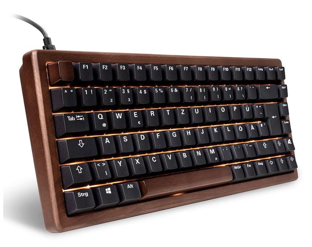 SKILLER SGK50 S3 Wood PBT (holz/schwarz, DE-Layout, Gateron G Pro 3.0 Yellow)
