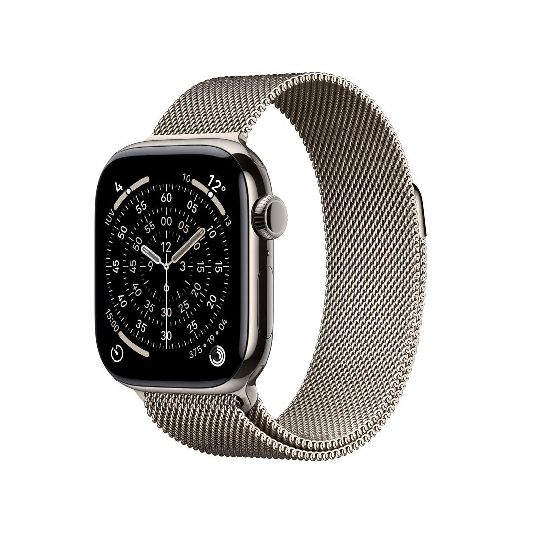 Smartwatch Apple Watch Series 11 GPS + Cellular 42 mm – naturlig titan med Milanese Loop billede