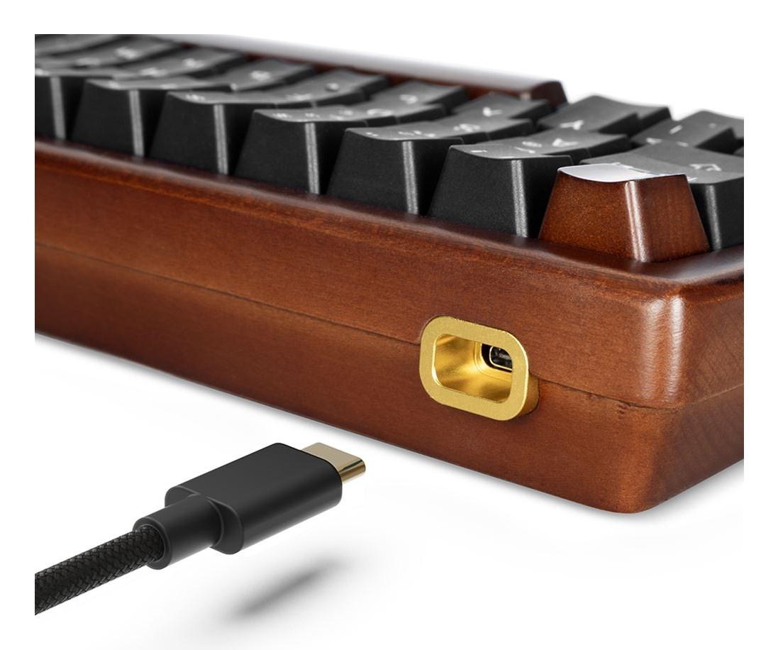 SKILLER SGK50 S4 Gen2 Wood PBT (holz/schwarz, DE-Layout, Gateron G Pro 3.0 Yellow)