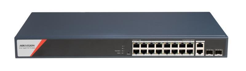 Netværksswitch Hikvision 16-port Gigabit Smart PoE