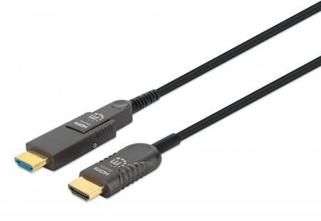 HDMI-kabel 50 m - Manhattan HDMI til Micro HDMI, aktiv, 4K ved 60 Hz, Premium High Speed, sort billede
