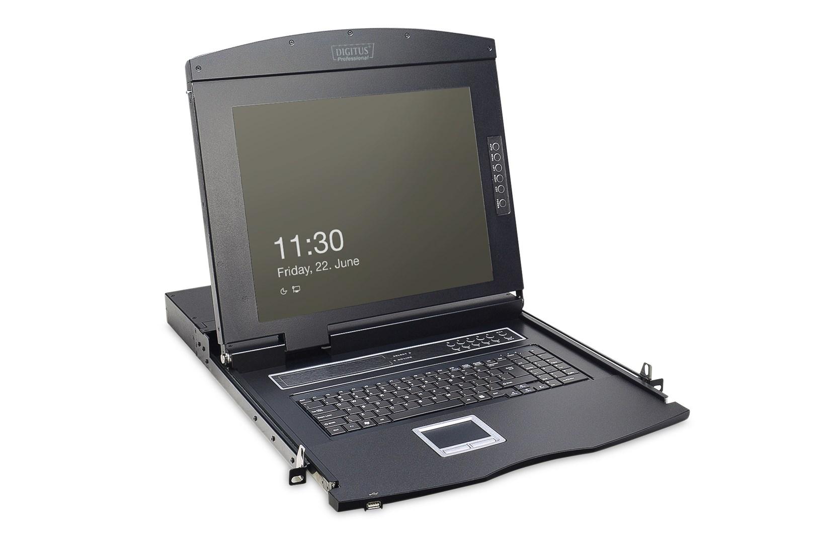 KVM konsol 17" med VGA - DIGITUS, tysk tastatur billede
