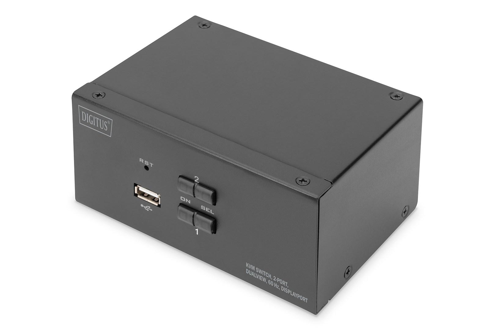KVM switch 2-port - Digitus, Dual Display 4K DisplayPort billede