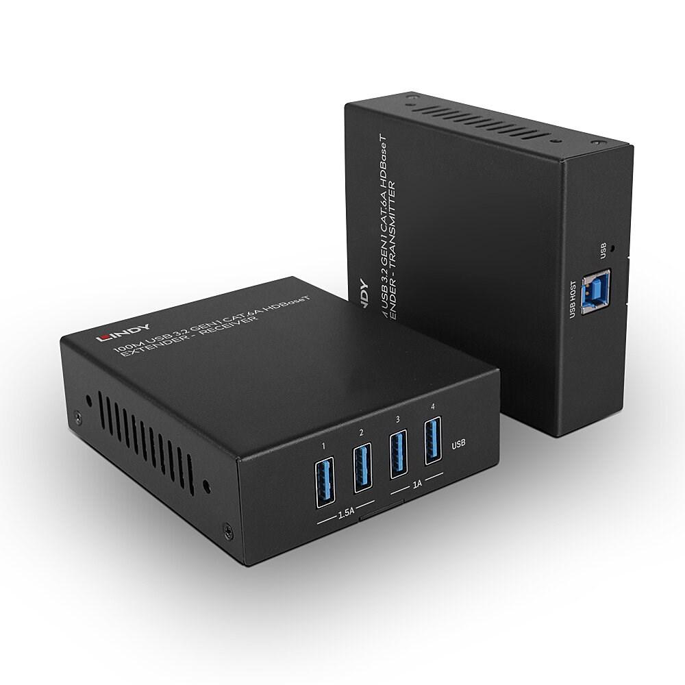 USB forlængersæt 100 m - LINDY USB 3.2 Gen 1 Cat6a HDBaseT billede